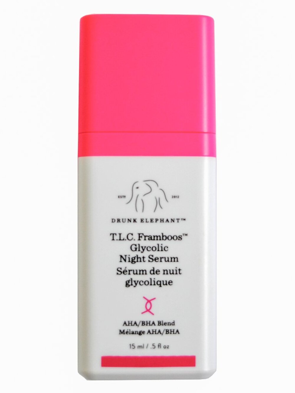 Drunk Elephant TLC Framboos Glycolic Night Serum Midi Size 15ml New